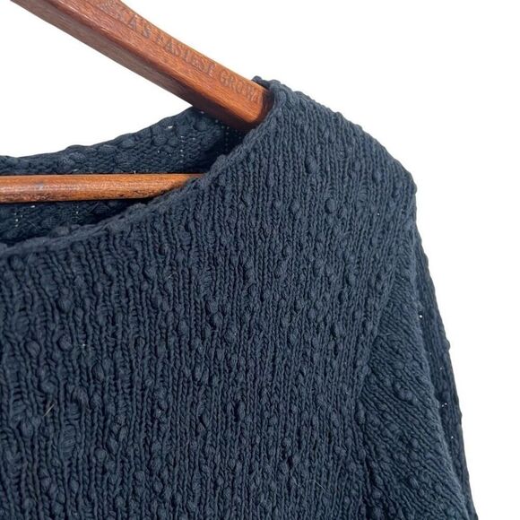 J. Jill Boat Neck Roll Tab Long Sleeve Knit Cotton Pullover Sweater Navy Sz XS - Picture 3 of 8